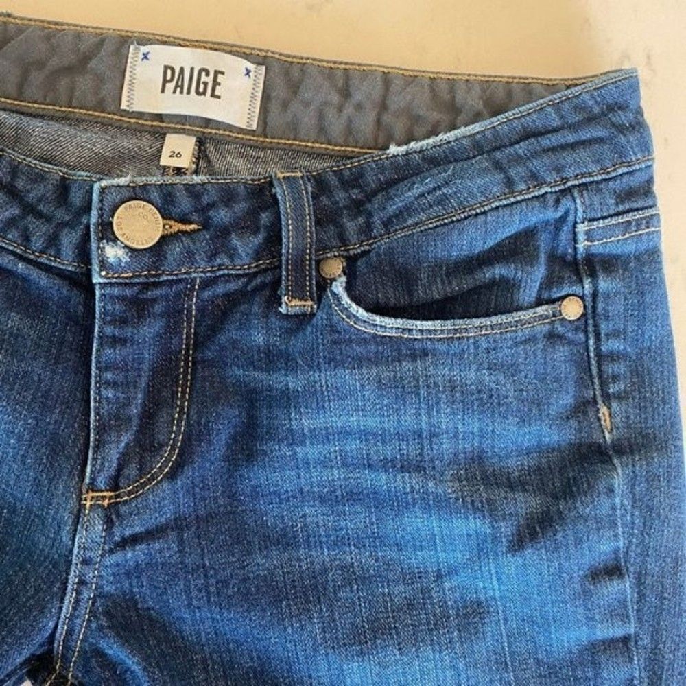 Paige Jimmy Jimmy Jeans Women 26x27.25 Blue Dark Wash Skinny Weston Jeans - Picture 6 of 10